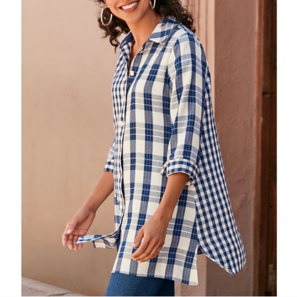Soft Surroundings Huntleigh twill shirt